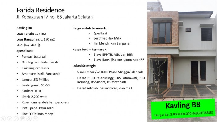 Di Jual Rumah Di Kebagusan Jakarta Selatan